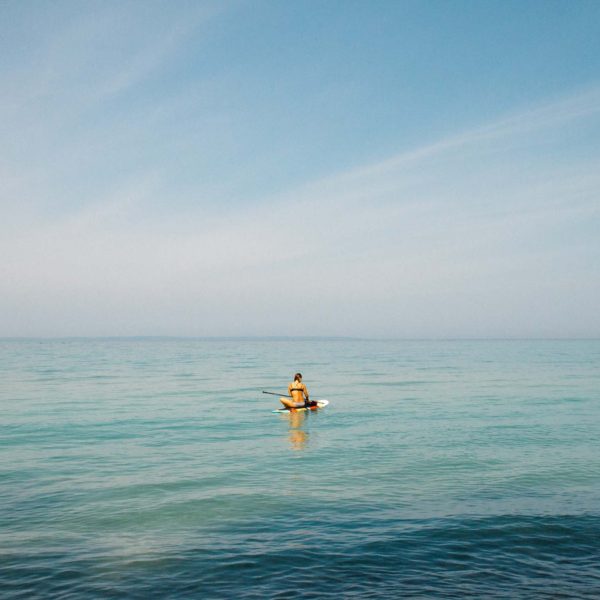 Person in Ocean Print