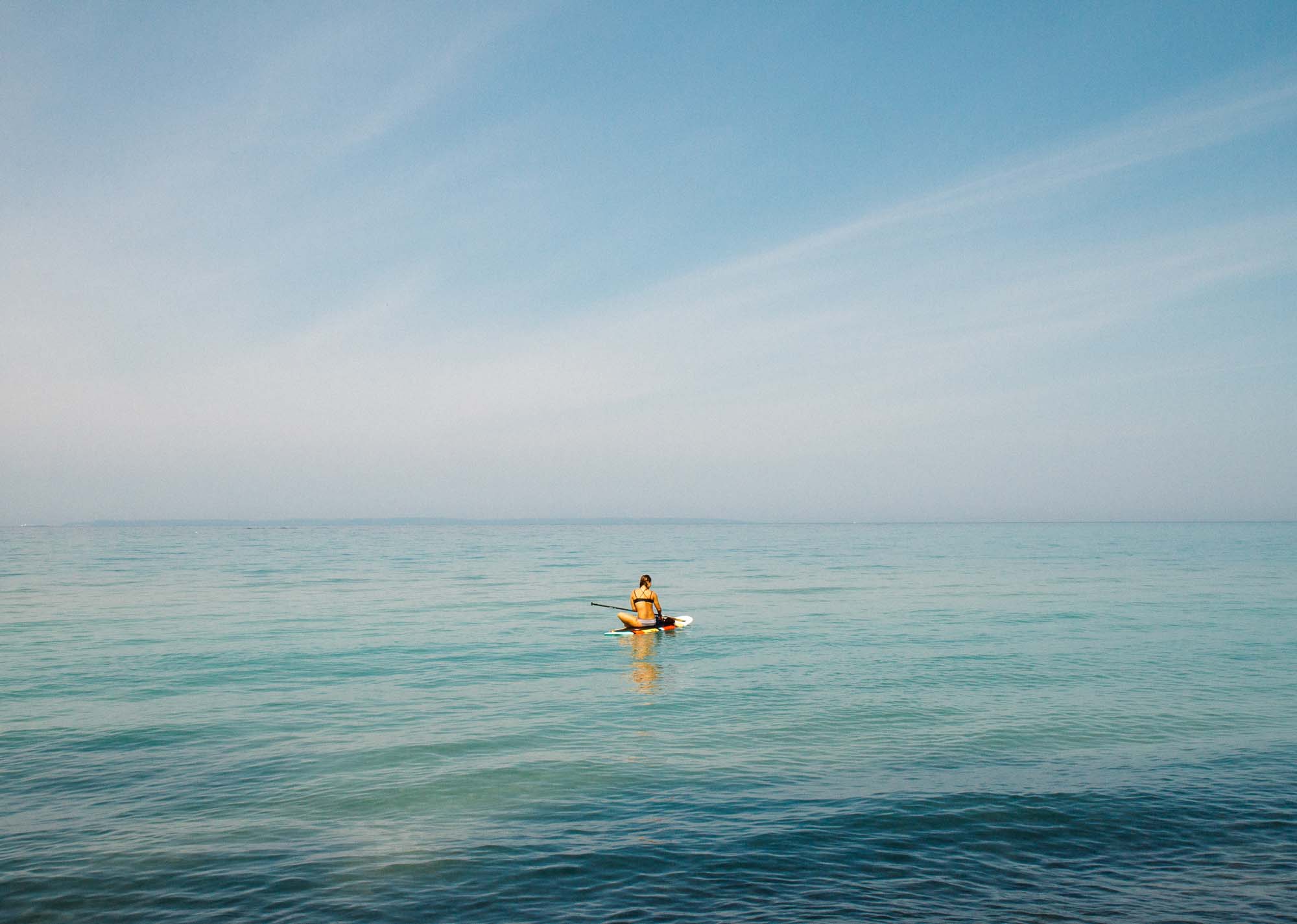 Person in Ocean Print